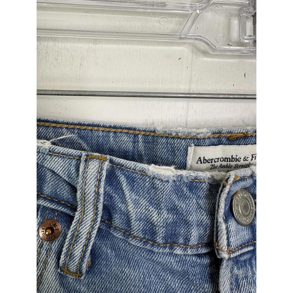 Abercrombie Fitch Jeans Womens 26 2 Ankle Straight Ultra High Rise Chewed Hem - Picture 4 of 11